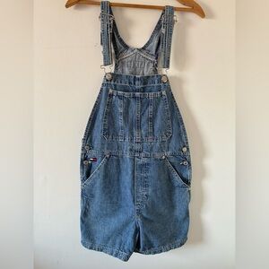Tommy Hilfiger Tommy Vtg Blue Denim Jean Short Overalls - Size Small